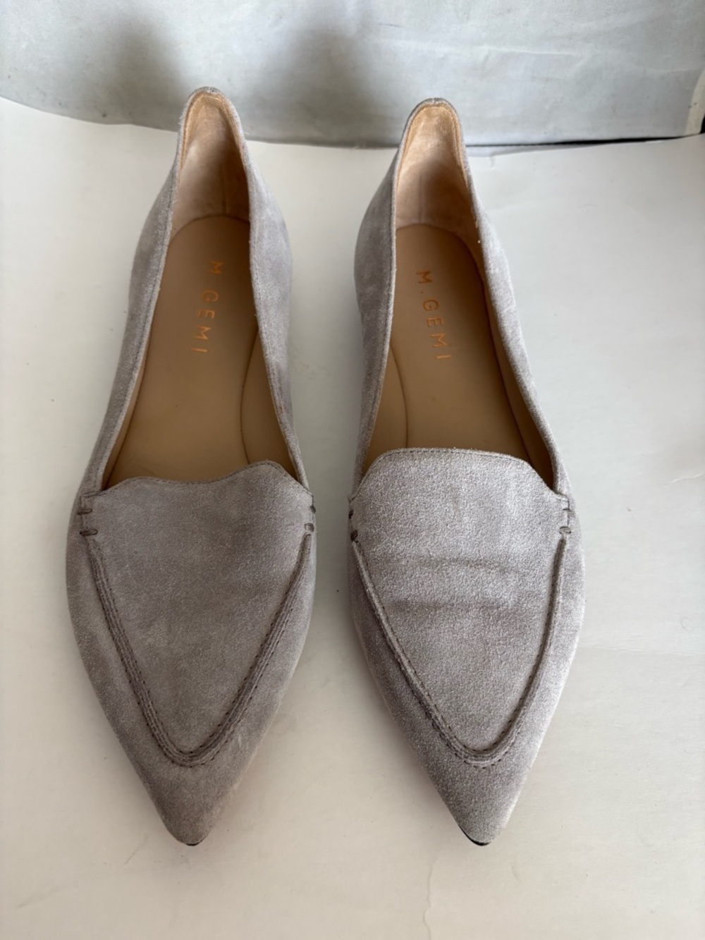 M. Gemi The Stellato gray Suede Pointed-Toe Loafers EU38 US8 - Picture 2 of 9